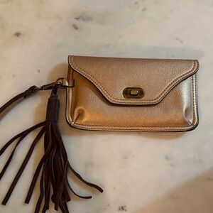 Chic Rose Gold Wristlet with Tassel